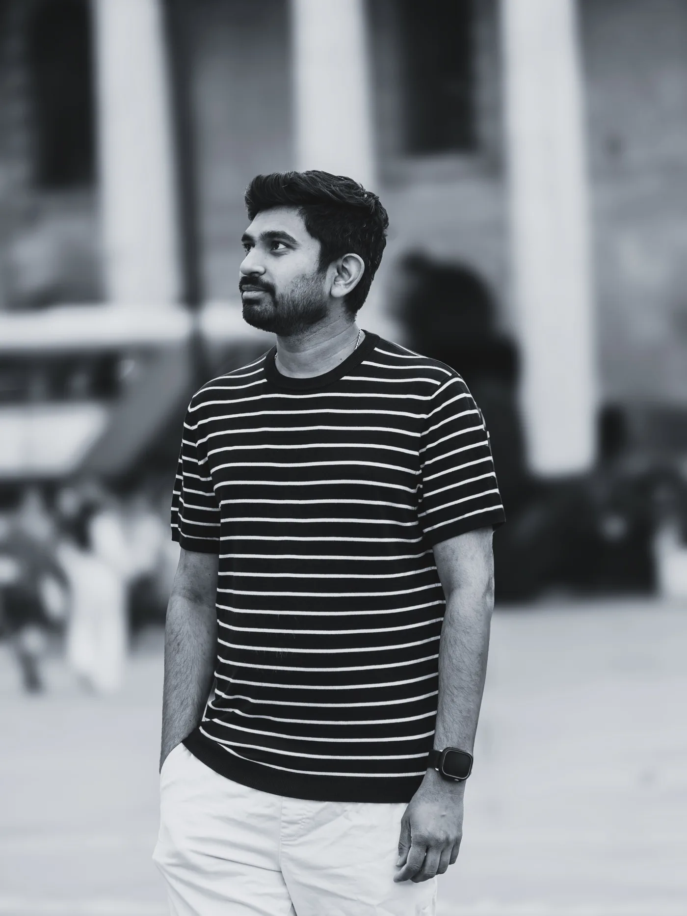 Rakesh Kode, black and white portrait